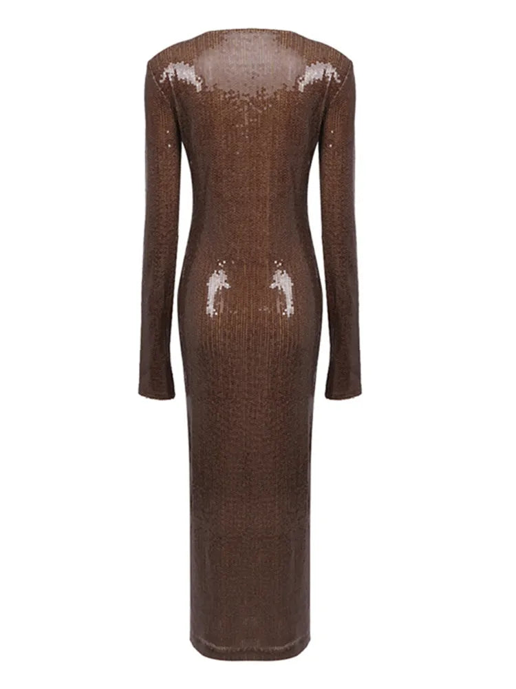 DOLCE BROWN MAXI DRESS