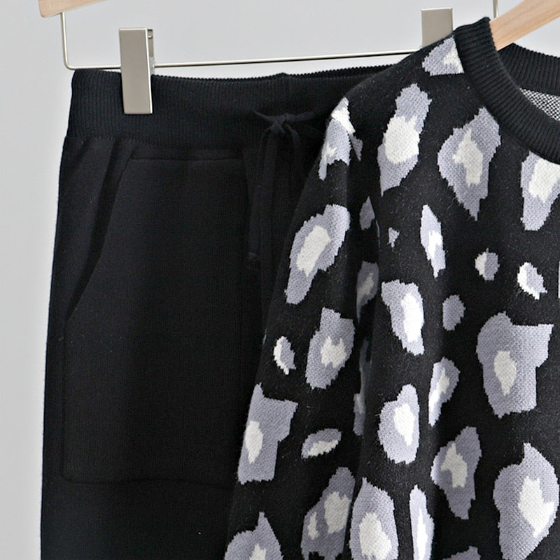 ADDISON LEOPARD KNITTED SET