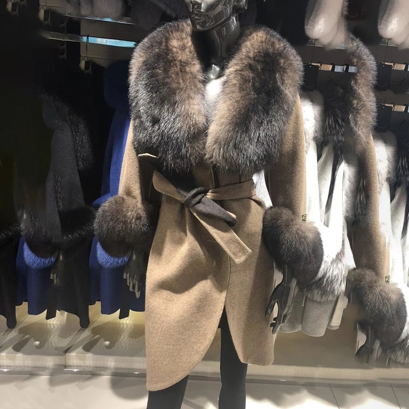 LUCILLE CASHMERE FOX FUR COAT