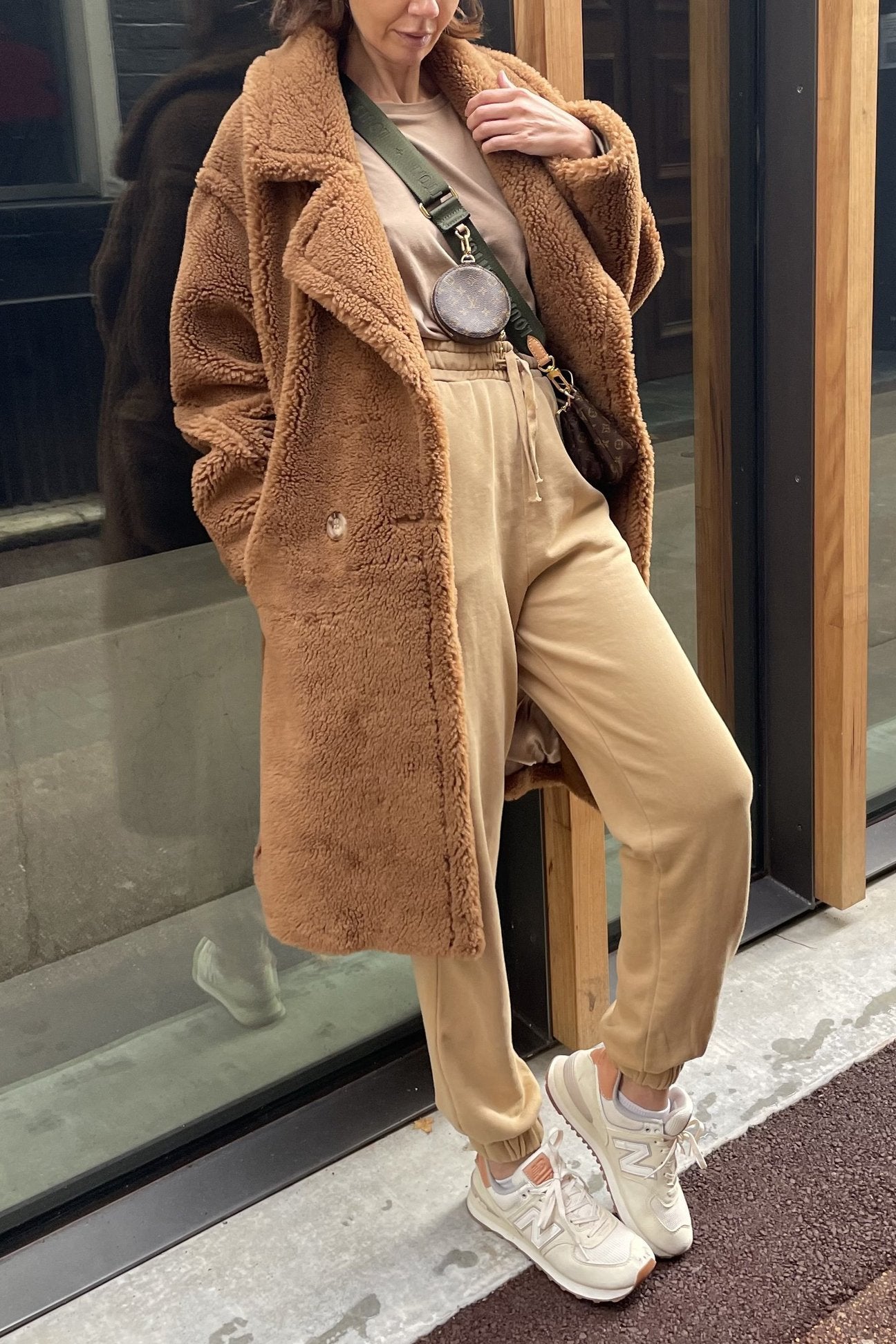 BEATRICE CAMEL FAUX FUR TEDDY COAT