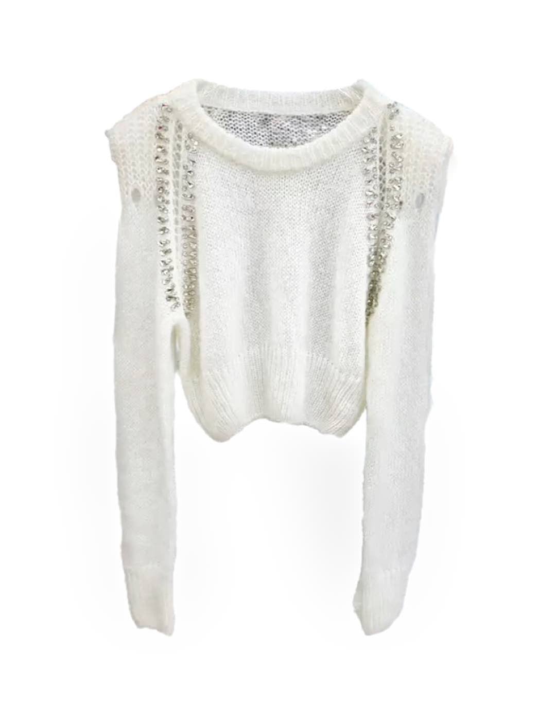 EVELINE BEADED SHORT SWEATER