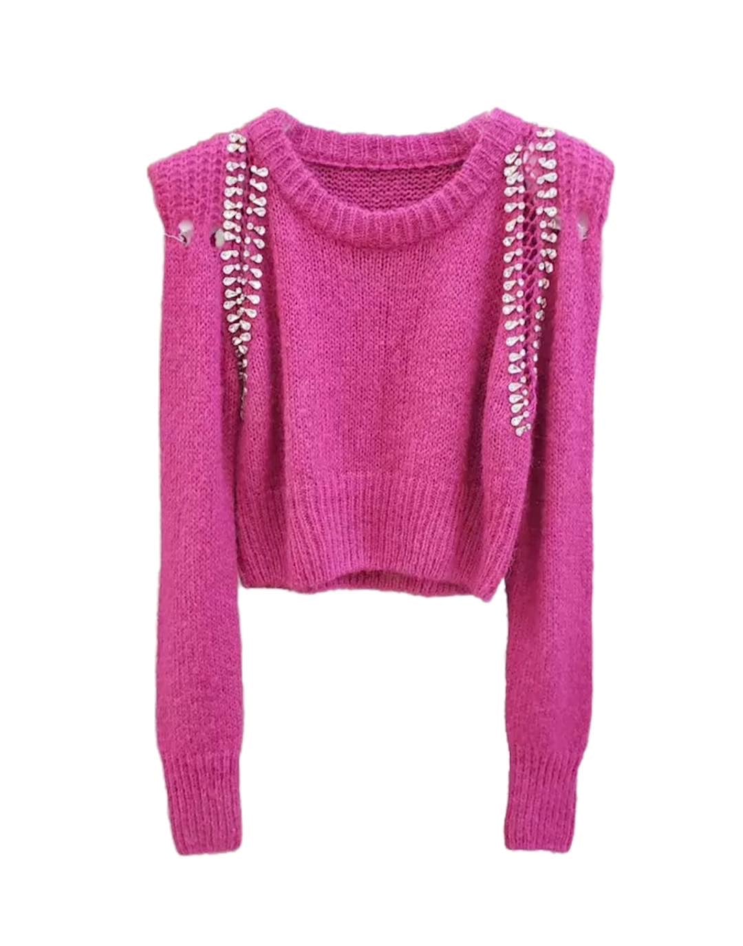 EVELINE BEADED SHORT SWEATER