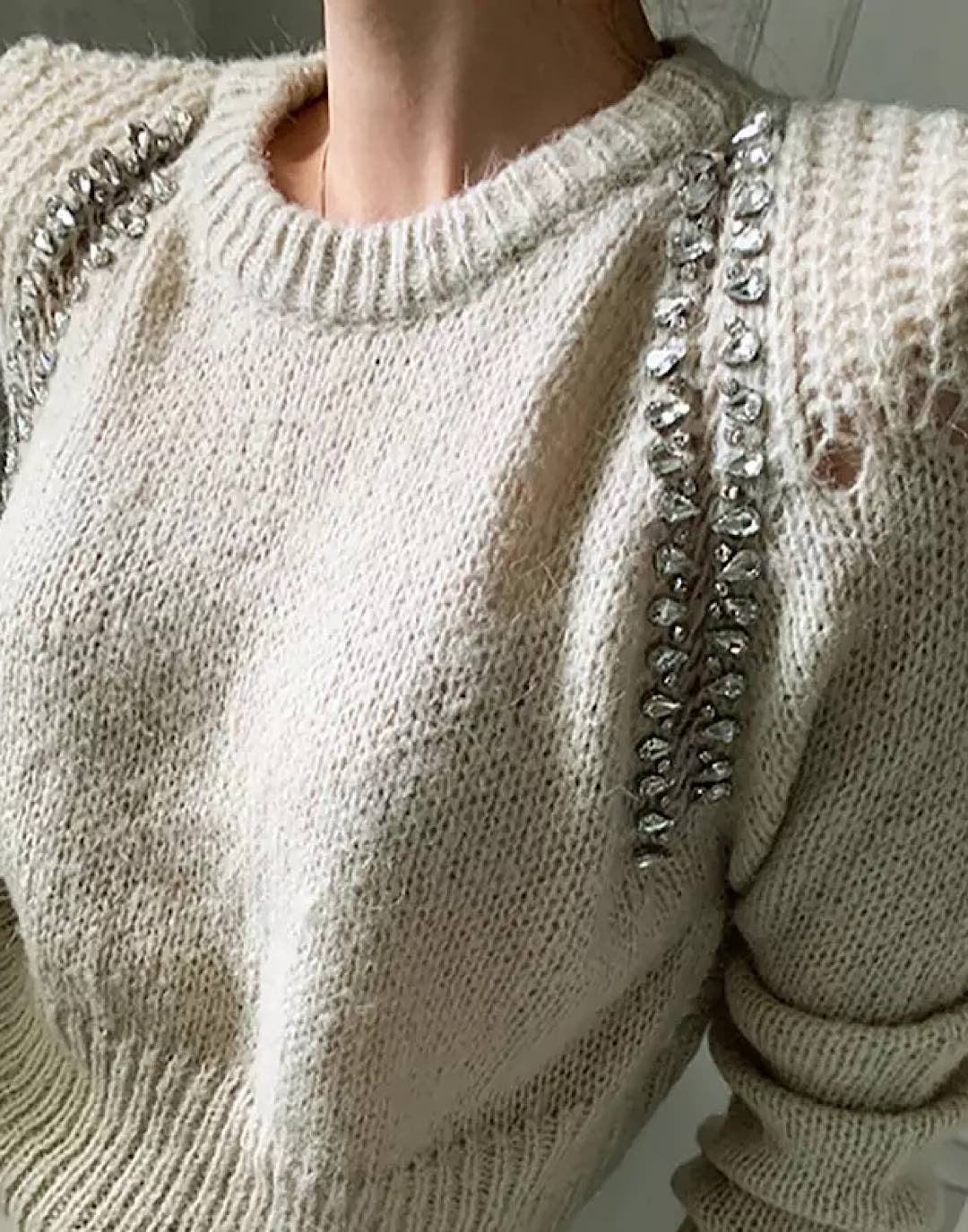 EVELINE BEADED SHORT SWEATER