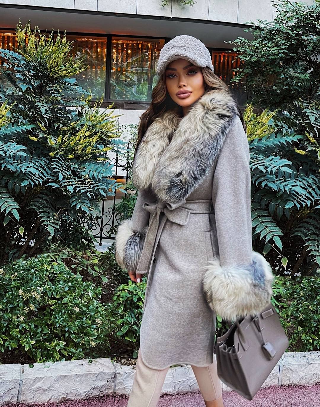 LUCILLE CASHMERE FOX FUR COAT
