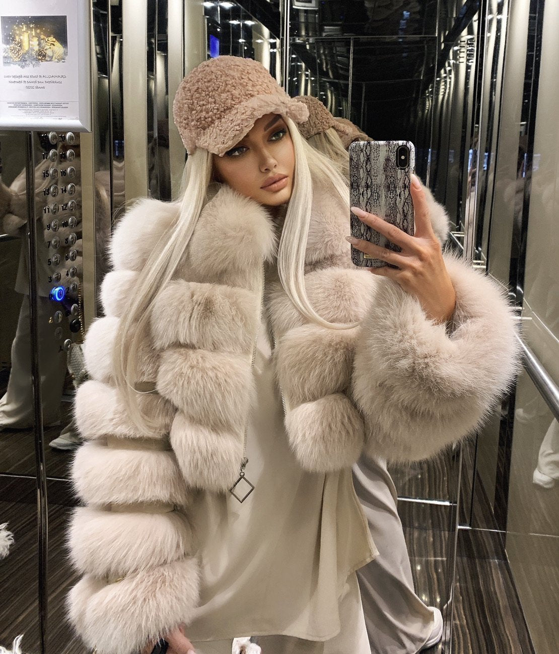ALIZA FAUX FUR CAP