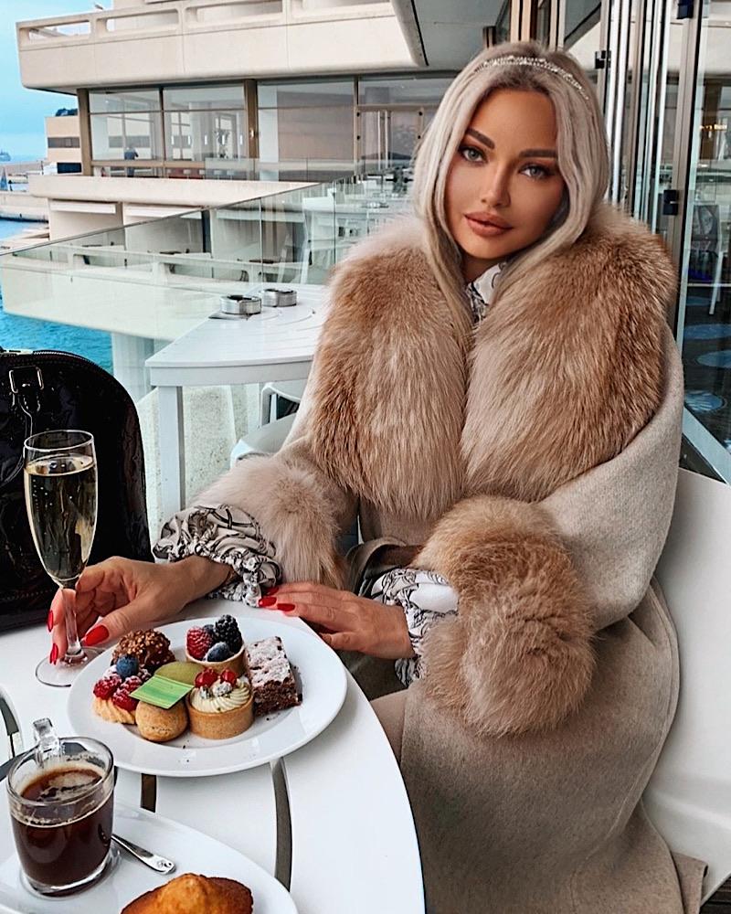 LUCILLE CASHMERE FOX FUR COAT