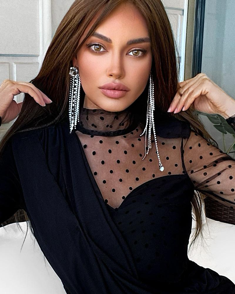 ASYMMETRIC CRYSTAL EARRINGS