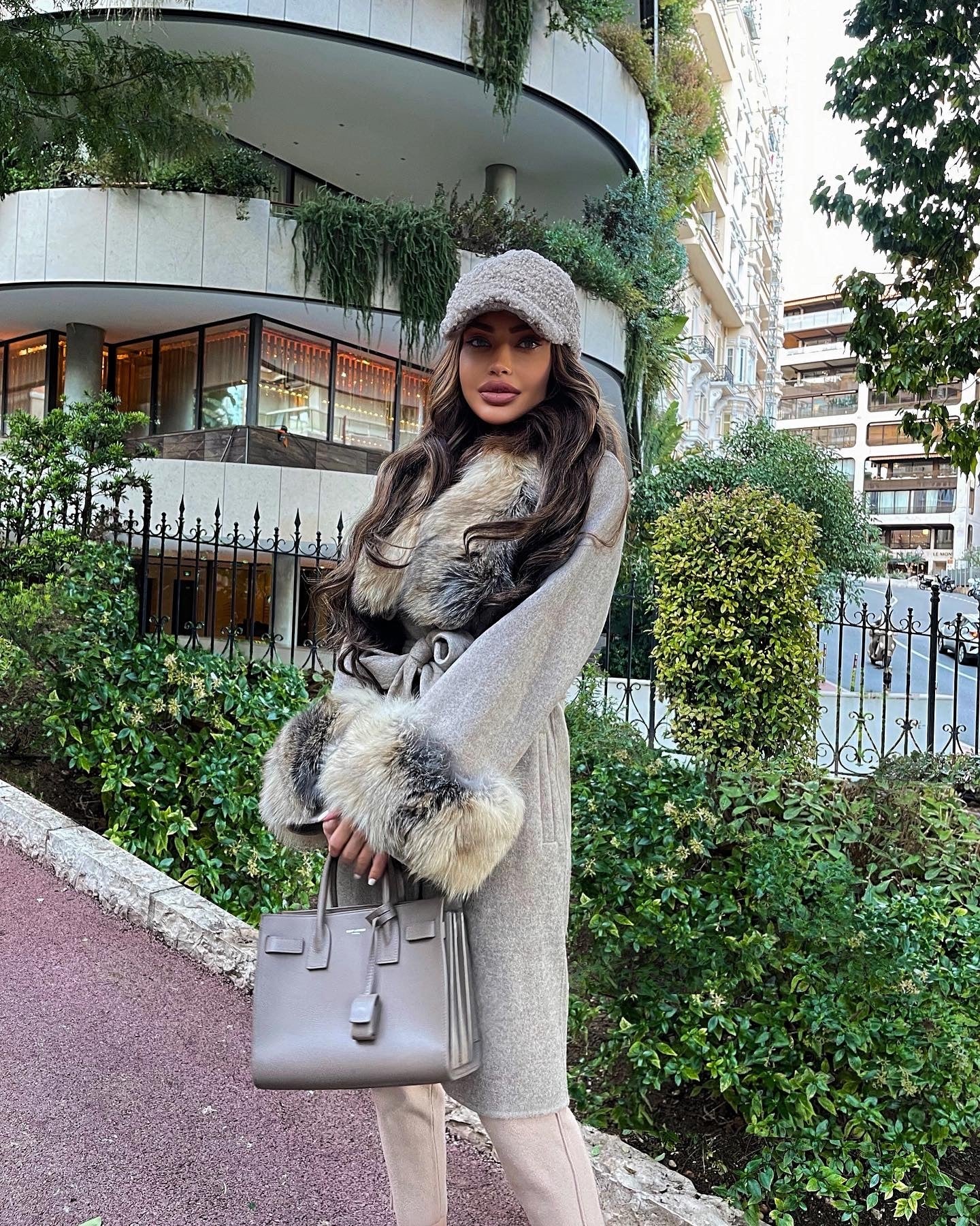 LUCILLE CASHMERE FOX FUR COAT