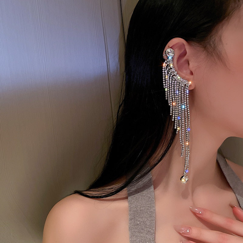 ASYMMETRIC CRYSTAL EARRINGS
