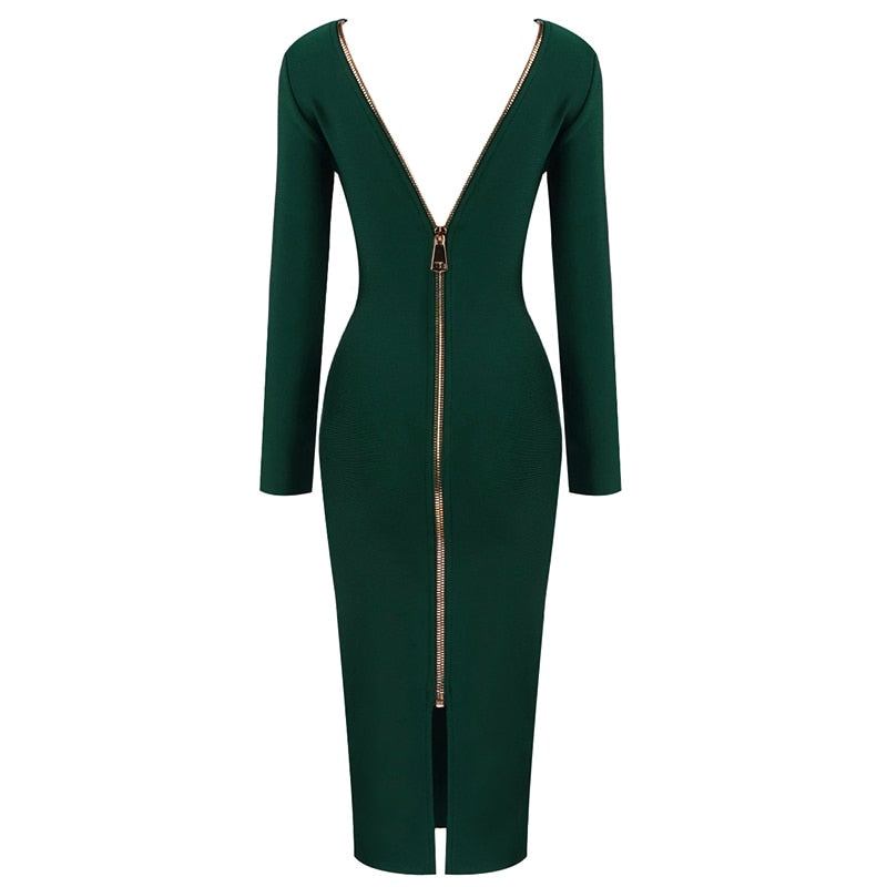 MOLLY GREEN MIDI DRESS