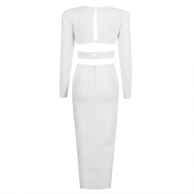 FRANCESCA WHITE MIDI DRESS