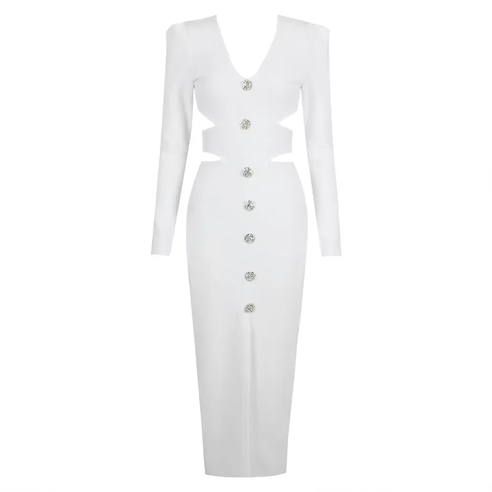 FRANCESCA WHITE MIDI DRESS