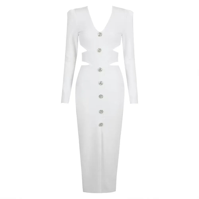 FRANCESCA WHITE MIDI DRESS