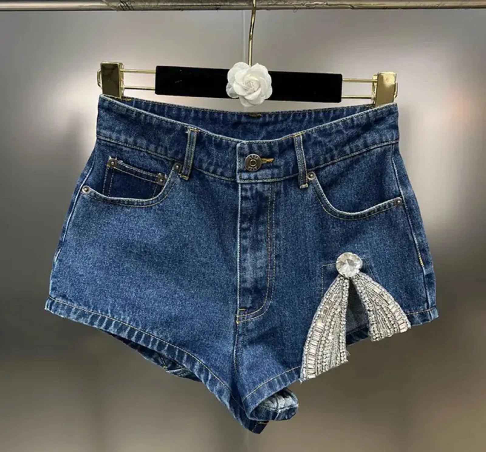 SHARON BOW DENIM SHORTS