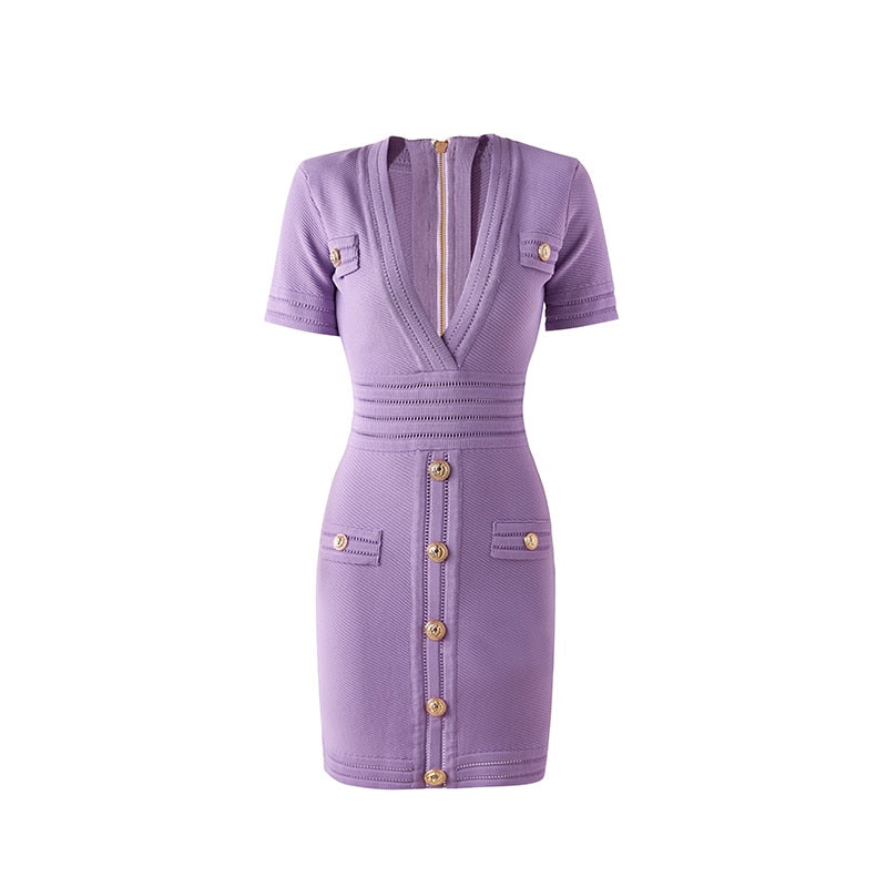 LILOU PURPLE KNITTED DRESS