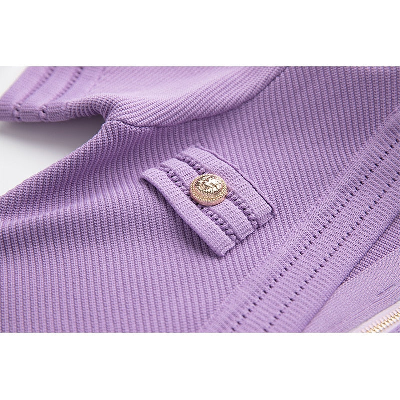 LILOU PURPLE KNITTED DRESS