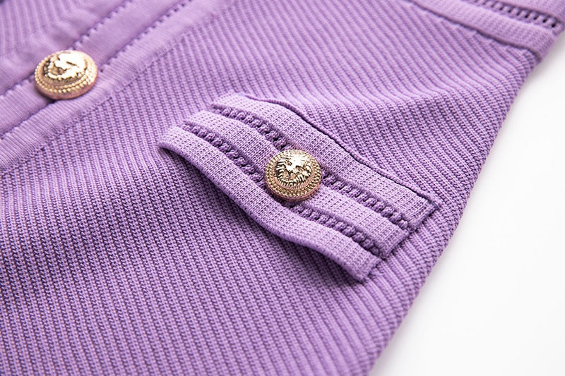 LILOU PURPLE KNITTED DRESS