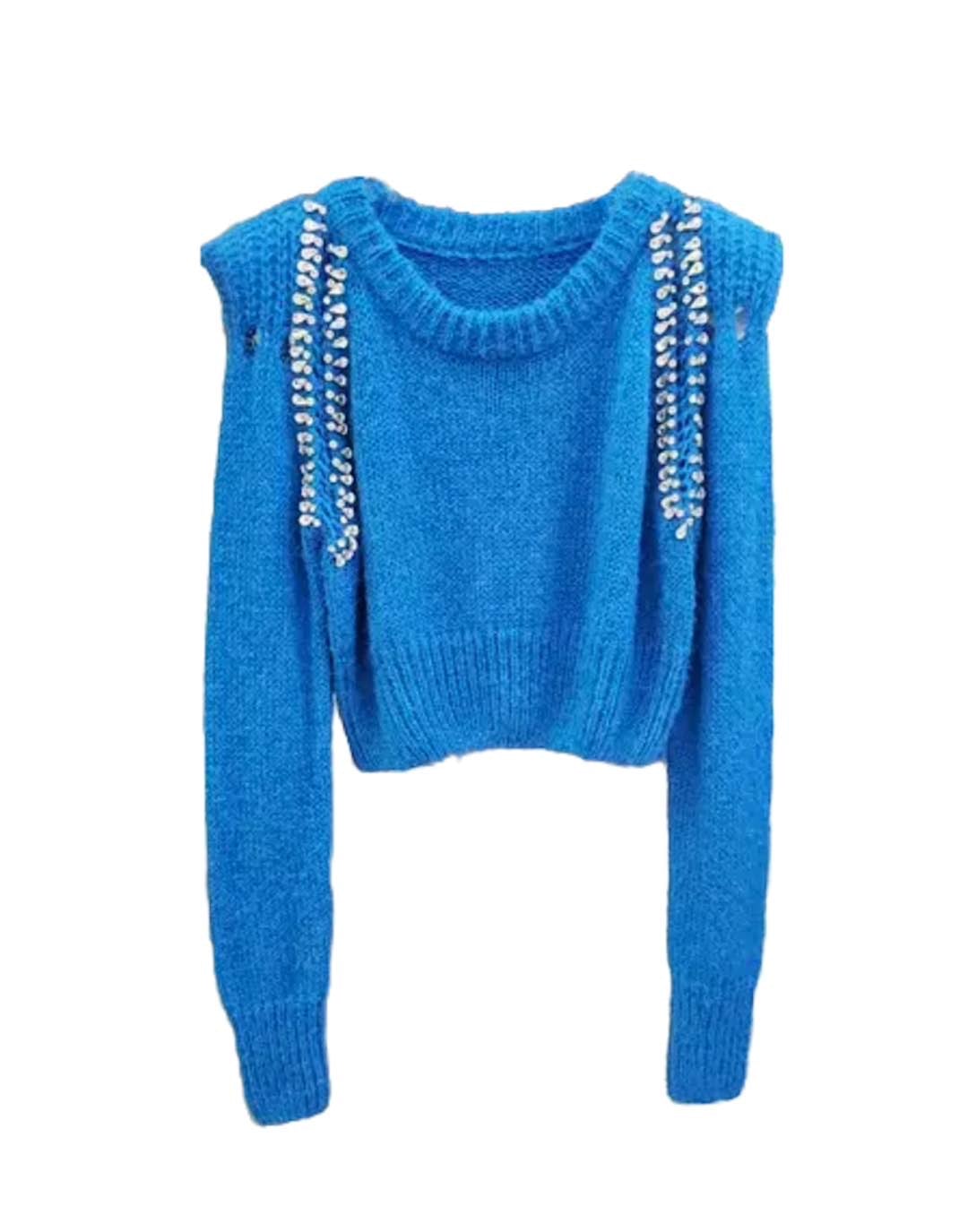 EVELINE BEADED SHORT SWEATER